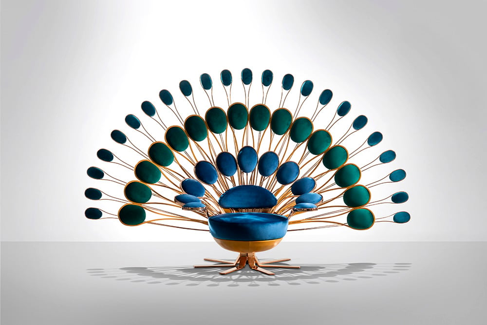 Pavone Arm Chair by Visionnaire (Classic Blue)