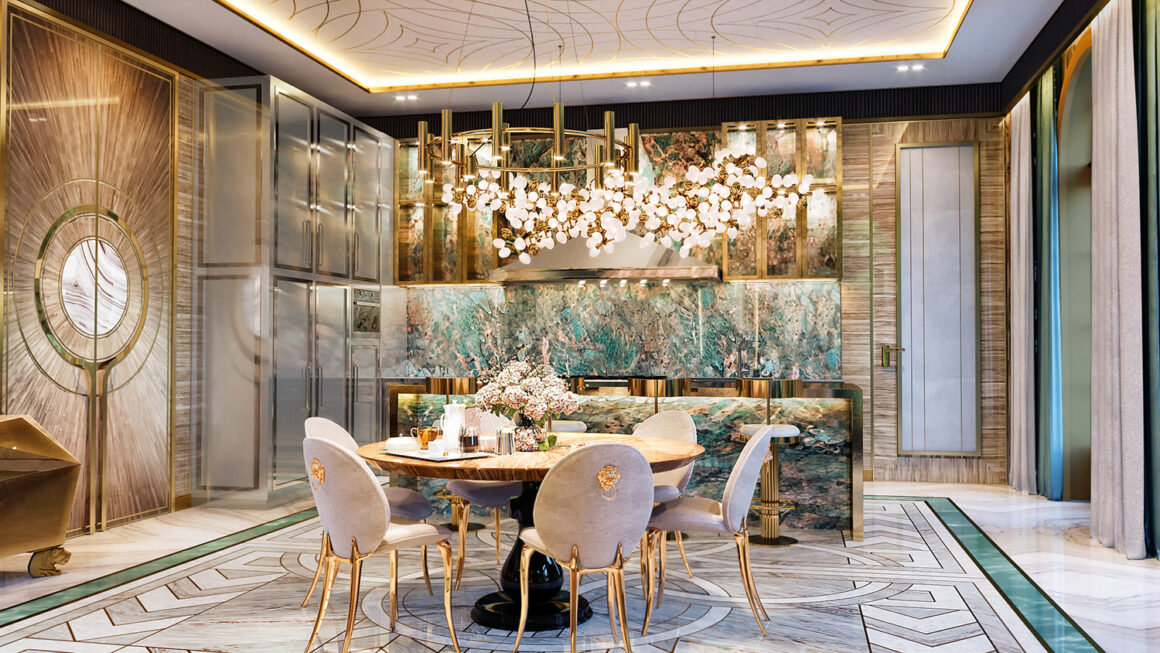 A Golden Gleam Luxury Kitchen by Mastermind designer, Elena Klylova