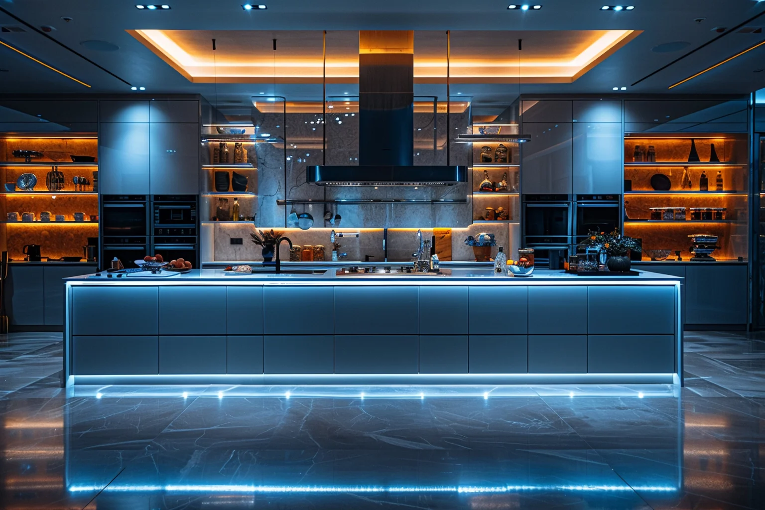 What to Know Before Installing LED Strip Lighting at Home modern kitchen with LED strip lighting. Vecteezy-medium