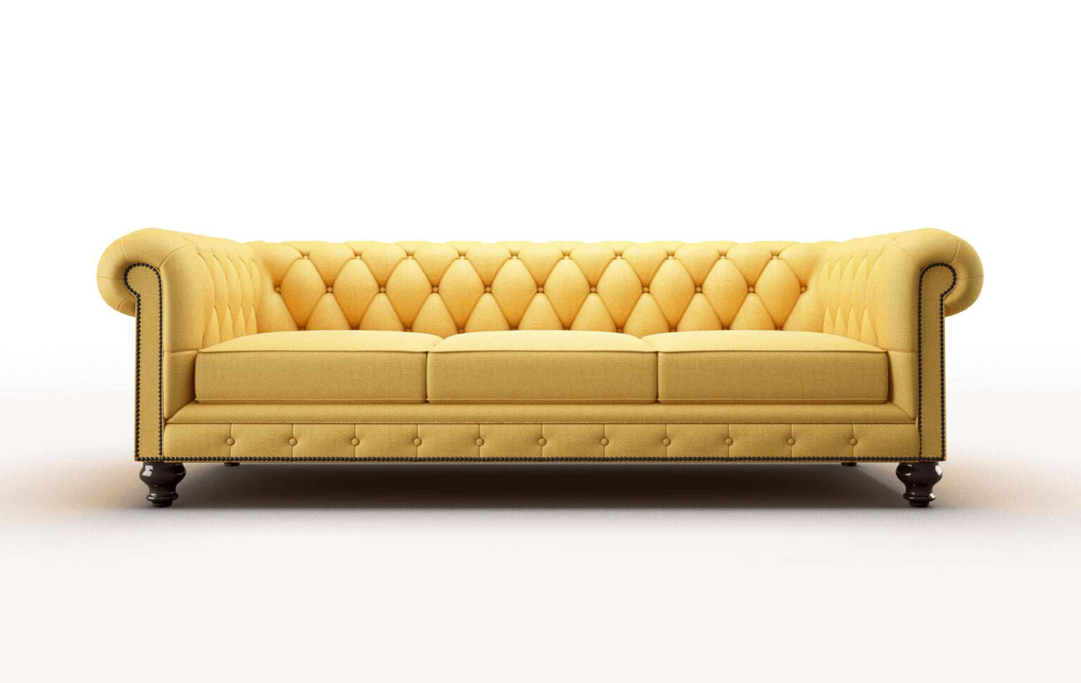 Bordeaux Portland Dijon Sofa Espresso Legs. Photo courtesy of the brand