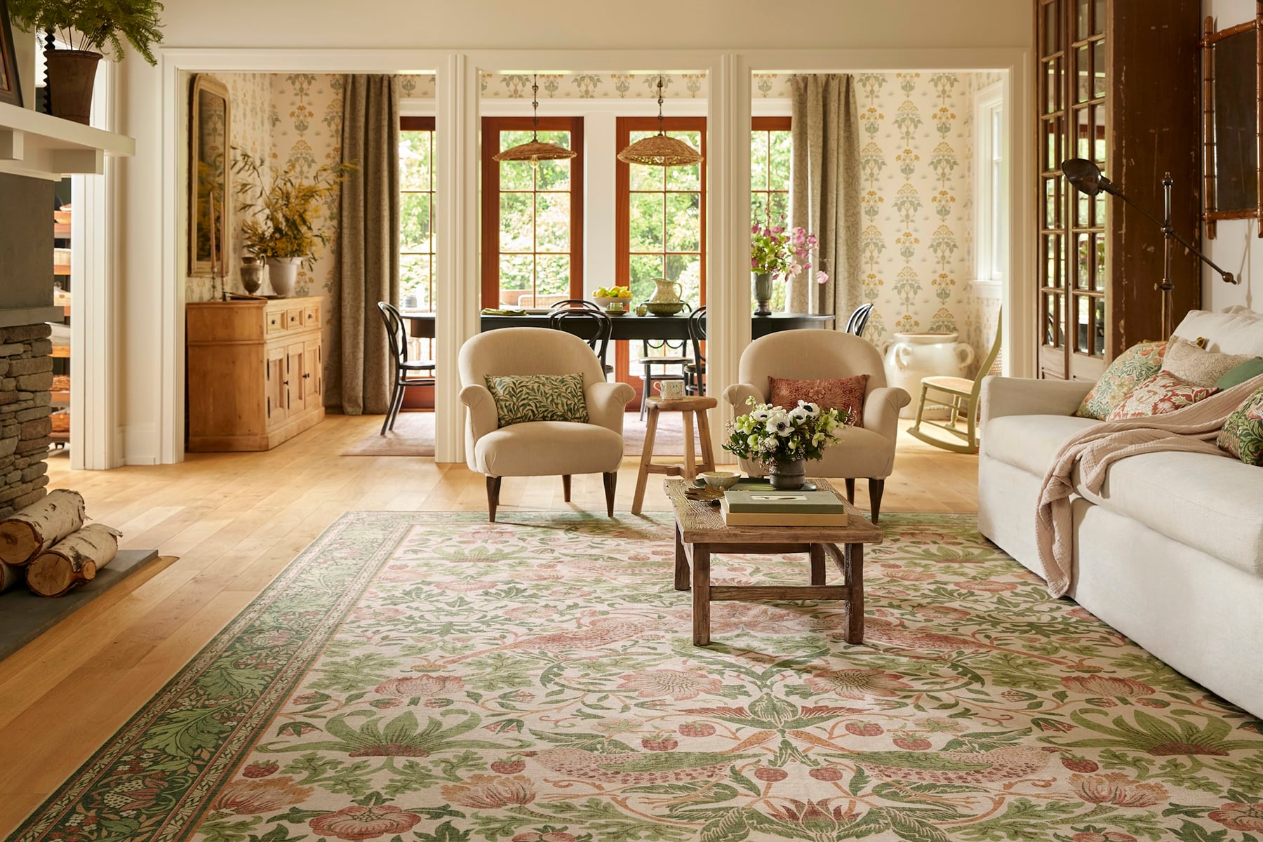 Morris & Co. Rugs in a beautiful living room