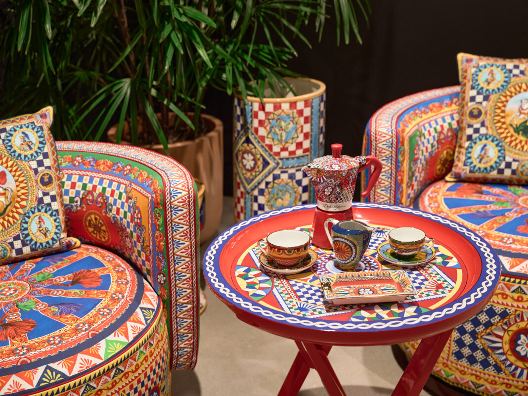 Dolce & Gabbana Casa’s Carretto collection pays tribute to the traditional Sicilian carts. Photo by Phil Bernard