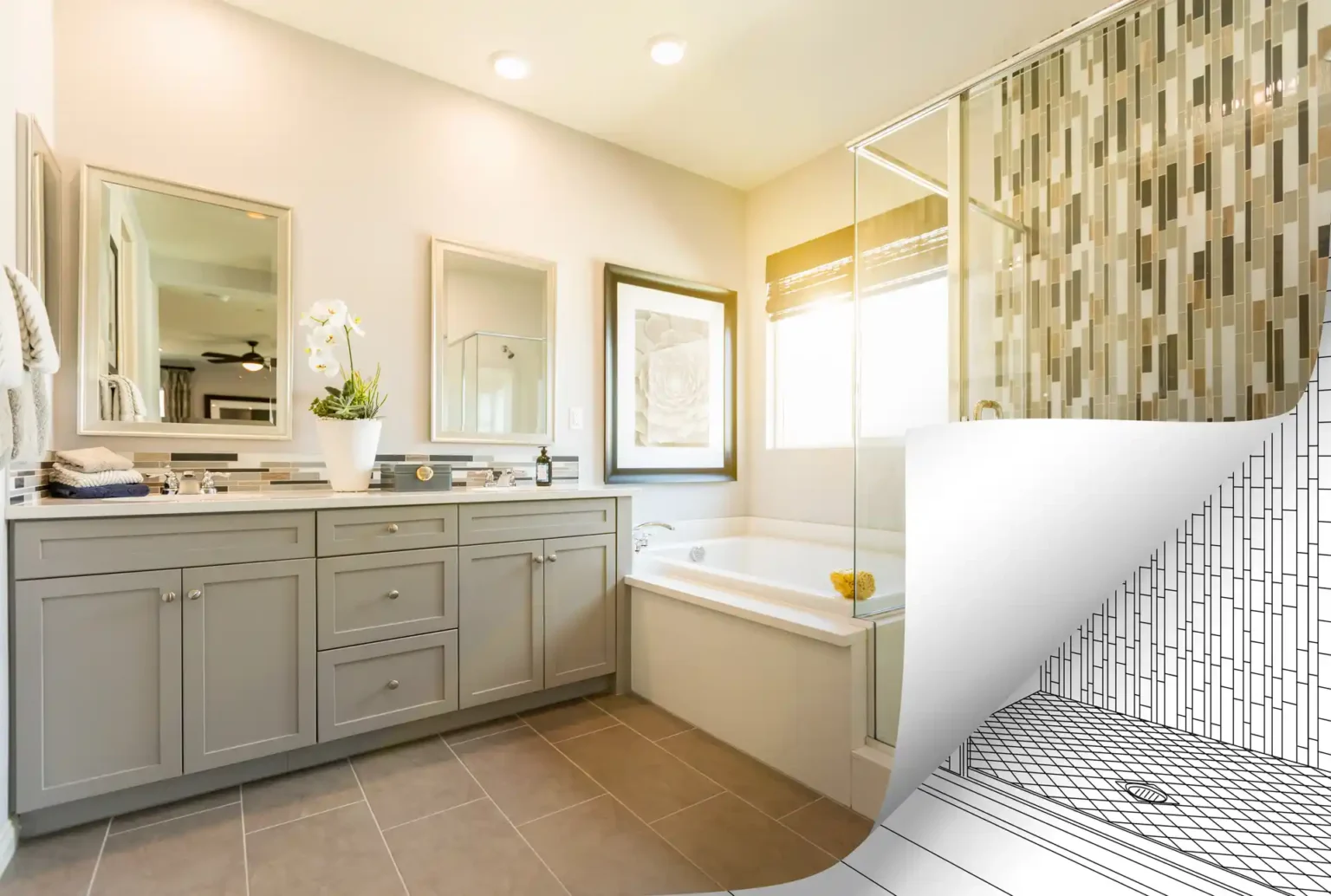 Bathroom renovation planning. Vecteezy-medium