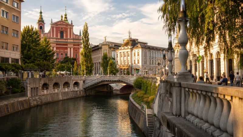 Ljubljana, Slovenia architectural destination. AI Image by ChatGPT