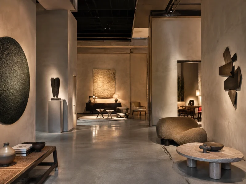 In Milan’s collectible-design galleries, furniture is staged less as merchandise than as art. Sculptural furniture and collectible design displayed in a refined Milan gallery