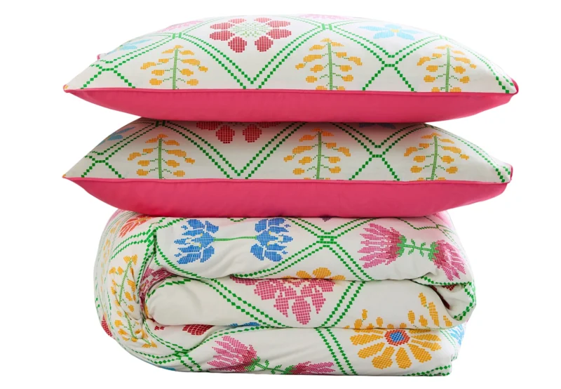 Yinka Ilori Net Floral Qcover Set Dbl Multi Yinka Ilori Net Floral Qcover Set Dbl Multi