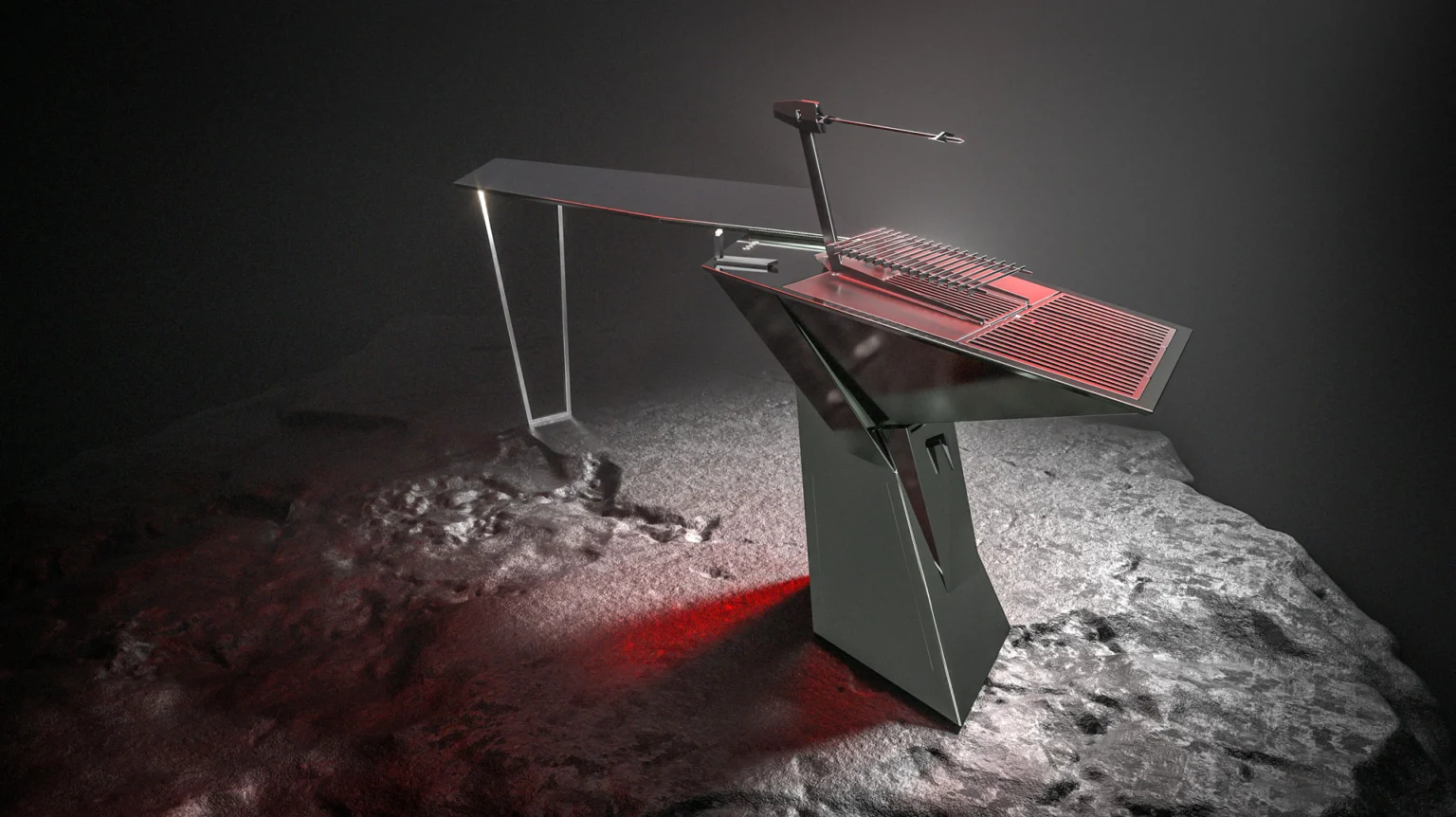 THE LINE Grill Turns Fire Into Sculpture THE LINE INFINITY sculptural stainless-steel outdoor grill