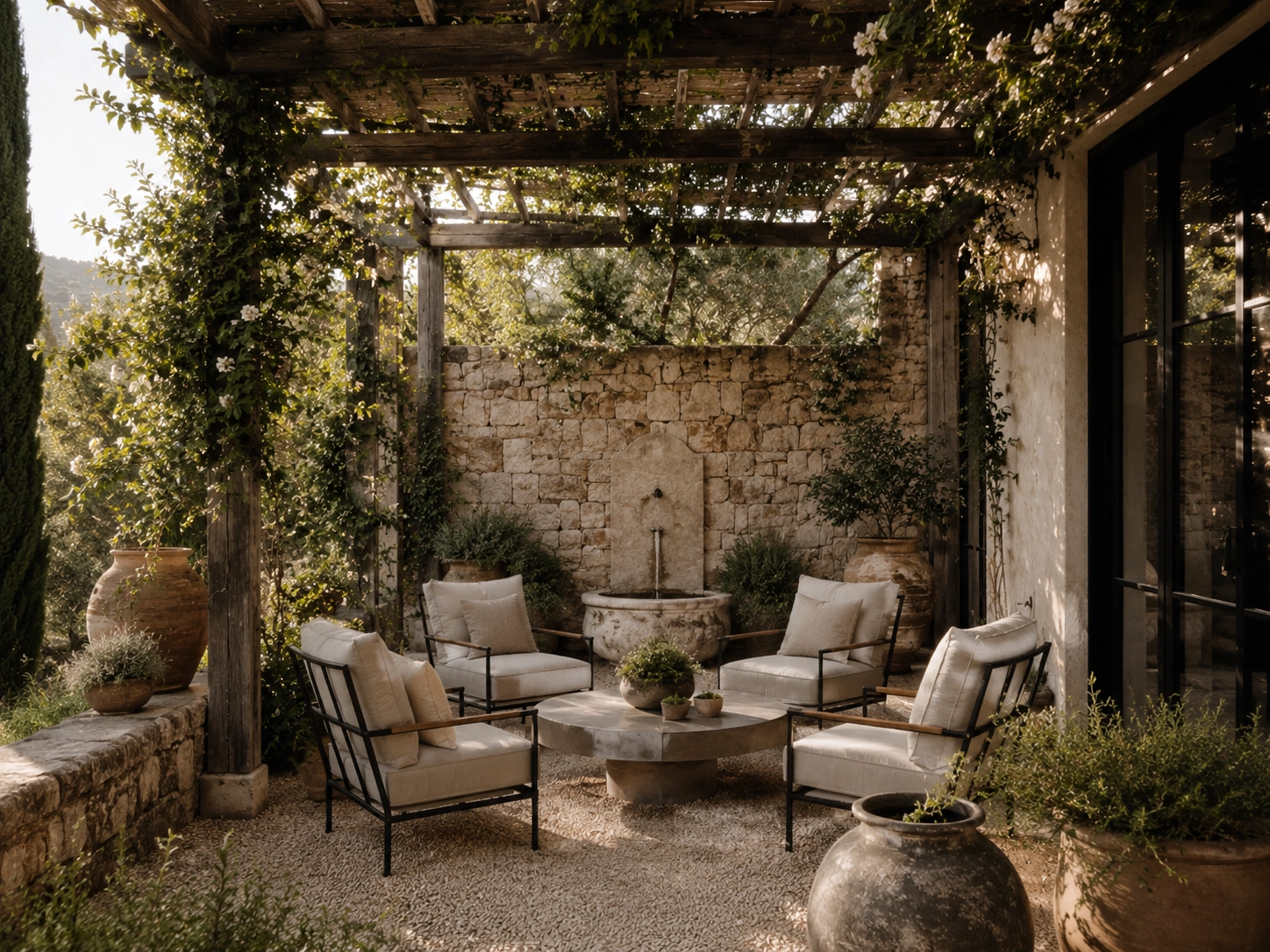 this outdoor living offers a perfect setting