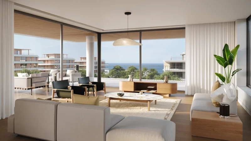 The Ellinikon’s Courtyards Contemporary living room inside The Courtyards at The Ellinikon
