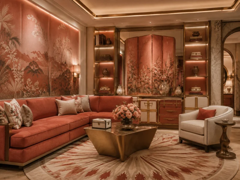 A conceptual interior interprets Miu Miu’s playful spirit through blush tones, layered pattern, sculptural furnishings and a softly expressive palette.