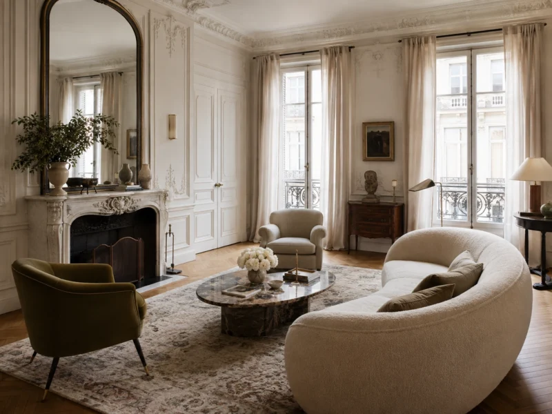 an elegant living room. AI from ChatGPT an elegant living room.